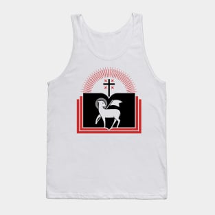 Christian illustration. Lamb of God on the background of the open book of life. Tank Top